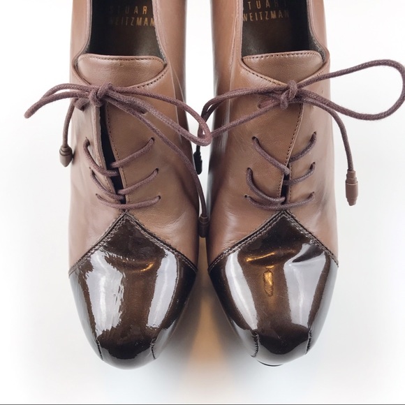 Stuart Weitzman Platform Lace Up Oxford Booties - Picture 2 of 8